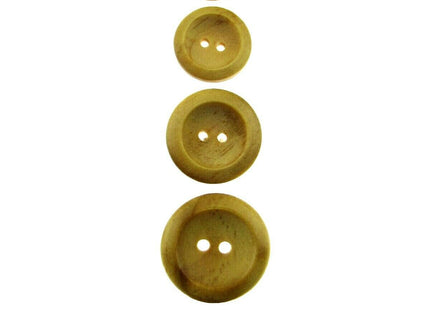 TWO HOLE WEDGED RIM WOODEN BUTTONS - CW3 - ThreadandTrimmings