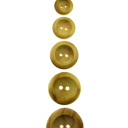 TWO HOLE WEDGED RIM WOODEN BUTTONS - CW3 - ThreadandTrimmings