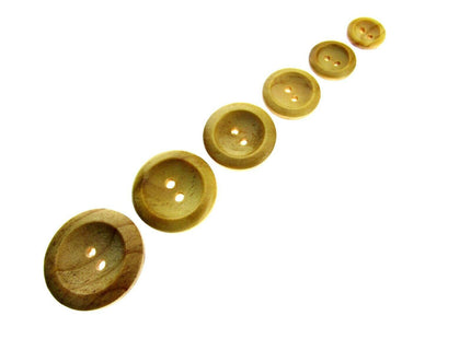 TWO HOLE WEDGED RIM WOODEN BUTTONS - CW3 - ThreadandTrimmings