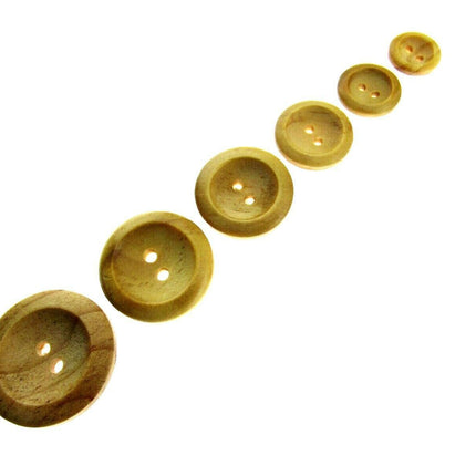 TWO HOLE WEDGED RIM WOODEN BUTTONS - CW3 - ThreadandTrimmings