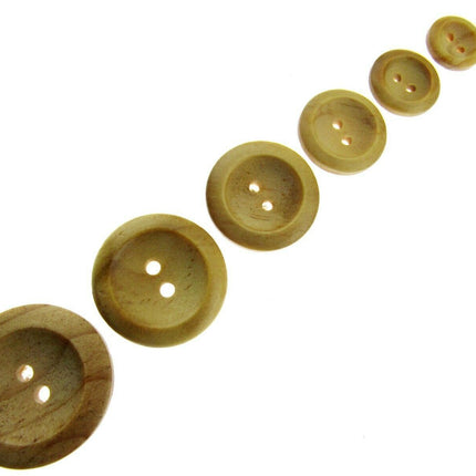 TWO HOLE WEDGED RIM WOODEN BUTTONS - CW3 - ThreadandTrimmings
