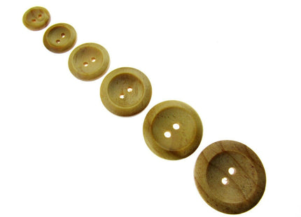TWO HOLE WEDGED RIM WOODEN BUTTONS - CW3 - ThreadandTrimmings