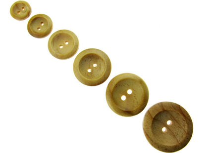 TWO HOLE WEDGED RIM WOODEN BUTTONS - CW3 - ThreadandTrimmings