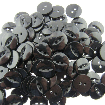 FISH EYE BUTTONS - POLYESTER - SOLID COLOURS - SIZE 36 (23mm - 29/32") - ThreadandTrimmings