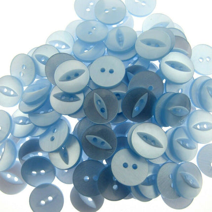 FISH EYE BUTTONS - POLYESTER - SOLID COLOURS - SIZE 36 (23mm - 29/32") - ThreadandTrimmings