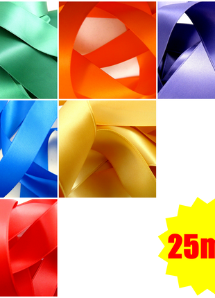 Double Sided Satin Ribbon with a Woven Edge - 25mm (1") - Quality Ribbon - ThreadandTrimmings