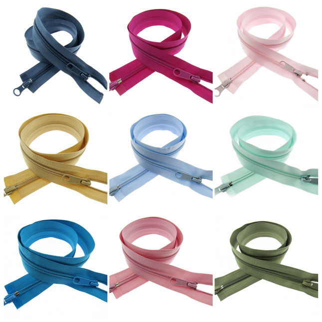 26" NYLON OPEN END 2-WAY (TWO WAY) NYLON ZIP - No 5 CHAIN - 19 COLOURS AVAILABLE - ThreadandTrimmings