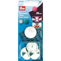 Round Metal Cover Buttons by Prym in Hang Sell Cards - 11mm / 15mm / 19mm / 23mm - ThreadandTrimmings