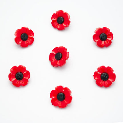 Round Flower Buttons Daisy Poppy Forget Me Not & Sunflower Buttons 18mm/21mm - ThreadandTrimmings