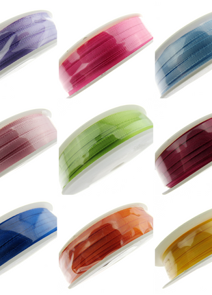 Thin Satin Ribbon 3mm Double Faced Satin Ribbon Woven Edge 50 Meter Roll - ThreadandTrimmings