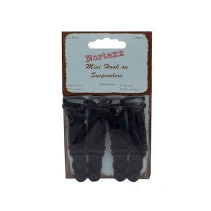 Mini Hook On Suspenders in Black or White - Price for 2 x Pair - 12mm - NSS9X - ThreadandTrimmings