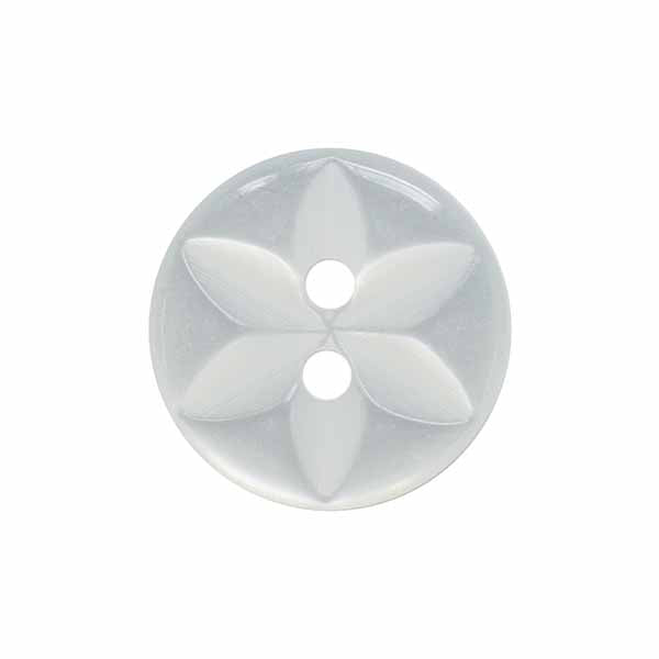 1000 x Pearl White Polyester Star Buttons - BULK BUY - ThreadandTrimmings
