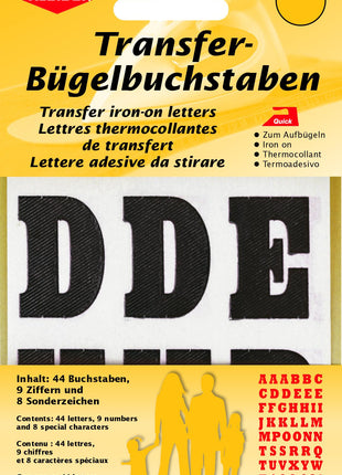 iron on transfer letters and numbers on a white background
