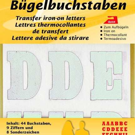 Iron On Letters Numbers & Special Characters in Black or White 44 pcs K790