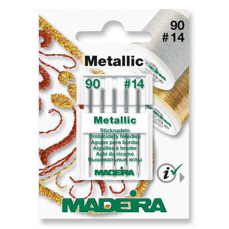 Embroidery Machine Needle for Metallic Thread Madeira #14 (90) Prevent breaks - ThreadandTrimmings