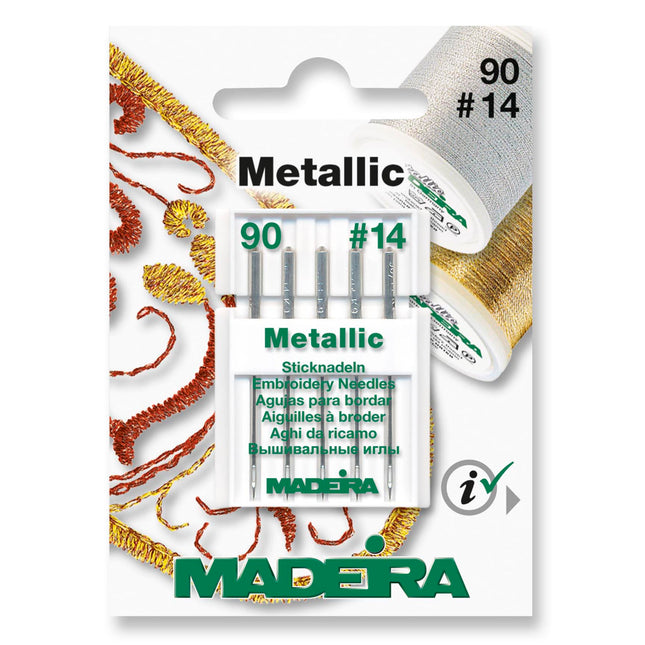 Embroidery Machine Needle for Metallic Thread Madeira #14 (90) Prevent breaks - ThreadandTrimmings