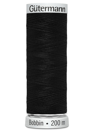 GUTERMANN SULKY BOBBIN EMBROIDERY THREAD 200m REELS BLACK or WHITE - ThreadandTrimmings