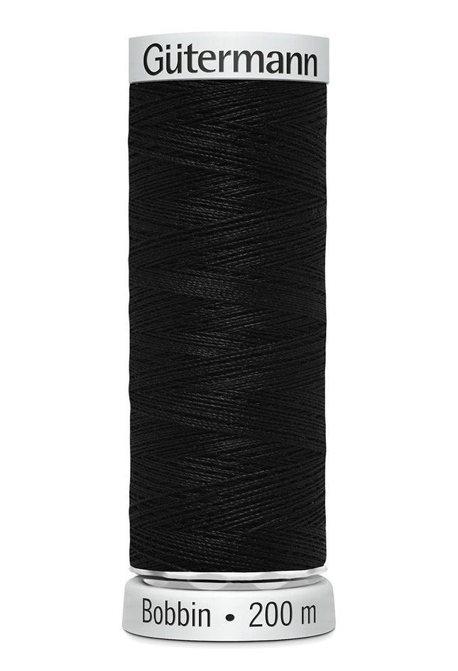 GUTERMANN SULKY BOBBIN EMBROIDERY THREAD 200m REELS BLACK or WHITE - ThreadandTrimmings