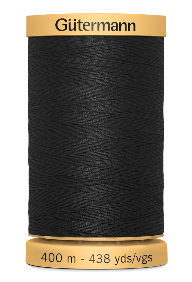 Gutermann Cotton Thread 400m Black or White 100% Cotton Thread - ThreadandTrimmings