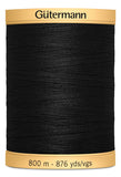 Cotton Thread by Gutermann 800m Reels in Black or White