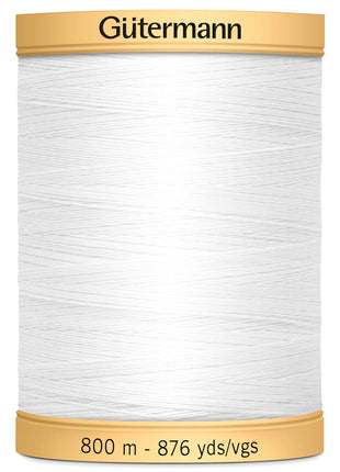 Cotton Thread by Gutermann 800m Reels in Black or White - ThreadandTrimmings