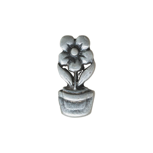 Antique Silver Metal Flower Button - ThreadandTrimmings