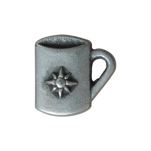 Antique Silver Metal Coffee Mug Button - ThreadandTrimmings