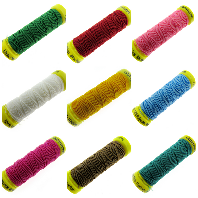 ** GUTERMANN ELASTIC THREAD for GIMP, SHIRRING & SMOCKING 10m REELS - ThreadandTrimmings