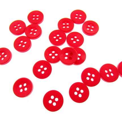 Round Four Hole Shirt Buttons - 11.5mm - 12 Lovely Solid Colours (P650) - ThreadandTrimmings