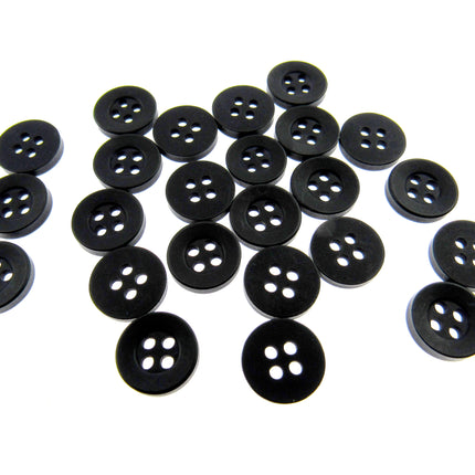 Round Four Hole Shirt Buttons - 11.5mm - 12 Lovely Solid Colours (P650) - ThreadandTrimmings