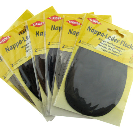 Nappa Leather Patches Sew On Pre Punched Elbows And Knees  10cm x 12.5cm - ThreadandTrimmings