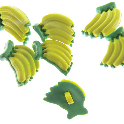 Banana Bunch Buttons with Shank - Children's Novelty Buttons - 20mm x 15mm