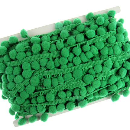 Bright Pom Pom Trimming Fringe Braid 10mm Balls 25mm Drop 25 Colours - By Meter - ThreadandTrimmings