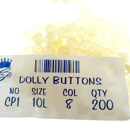 Mini Doll Buttons Dolly Soft Toy Clothes 6mm Micro Buttons 200pc Pack 22 Cols