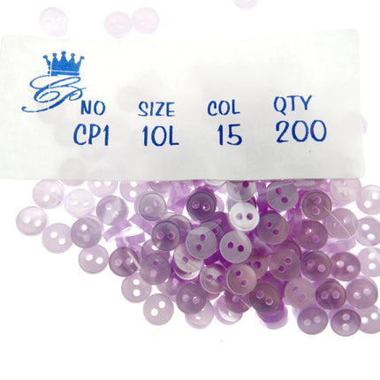 Mini Doll Buttons Dolly Soft Toy Clothes 6mm Micro Buttons 200pc Pack 22 Cols