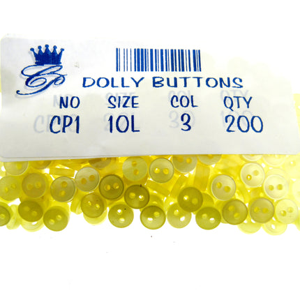 Mini Doll Buttons Dolly Soft Toy Clothes 6mm Micro Buttons 200pc Pack 22 Cols