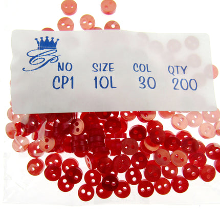 Mini Doll Buttons Dolly Soft Toy Clothes 6mm Micro Buttons 200pc Pack 22 Cols