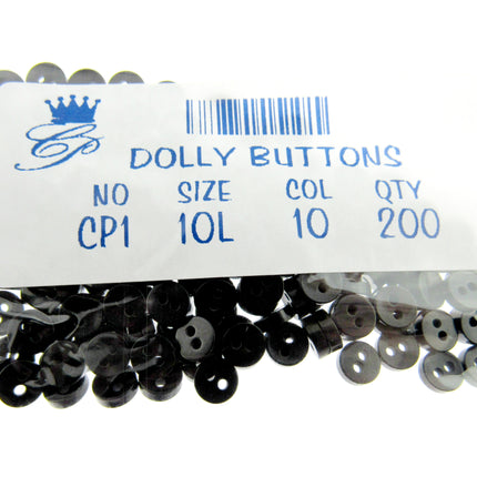 Mini Doll Buttons Dolly Soft Toy Clothes 6mm Micro Buttons 200pc Pack 22 Cols