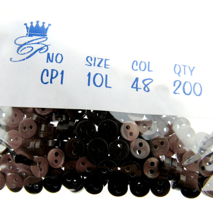 Mini Doll Buttons Dolly Soft Toy Clothes 6mm Micro Buttons 200pc Pack 22 Cols