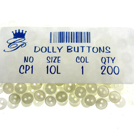 Mini Doll Buttons Dolly Soft Toy Clothes 6mm Micro Buttons 200pc Pack 22 Cols
