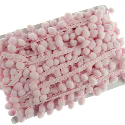 Bright Pom Pom Trimming Fringe Braid 10mm Balls 25mm Drop 25 Colours - By Meter - ThreadandTrimmings