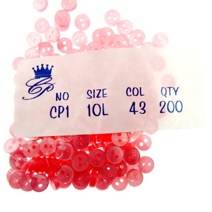 Mini Doll Buttons Dolly Soft Toy Clothes 6mm Micro Buttons 200pc Pack 22 Cols