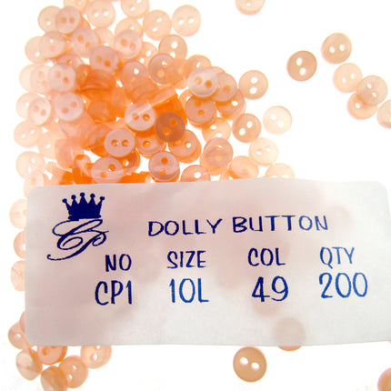 Mini Doll Buttons Dolly Soft Toy Clothes 6mm Micro Buttons 200pc Pack 22 Cols