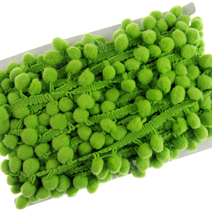 Bright Pom Pom Trimming Fringe Braid 10mm Balls 25mm Drop 25 Colours - By Meter - ThreadandTrimmings