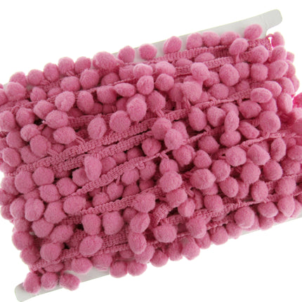 Bright Pom Pom Trimming Fringe Braid 10mm Balls 25mm Drop 25 Colours - By Meter - ThreadandTrimmings