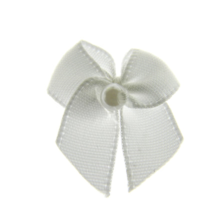 Mini Satin Ribbon Bows with Single Pearl - Choose From 20+ Colours - 22mm x 26mm - ThreadandTrimmings