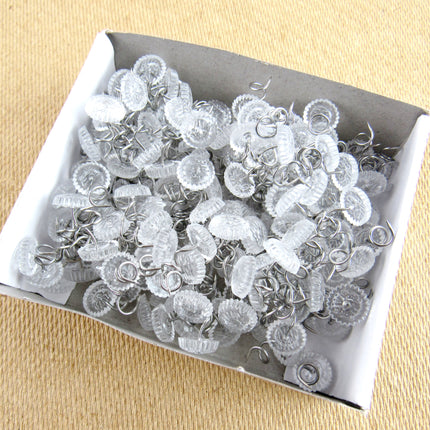 Clear Head Twist Pins by Prym 13mm Long 10mm Head Arm Cap Upholstery Pins - ThreadandTrimmings