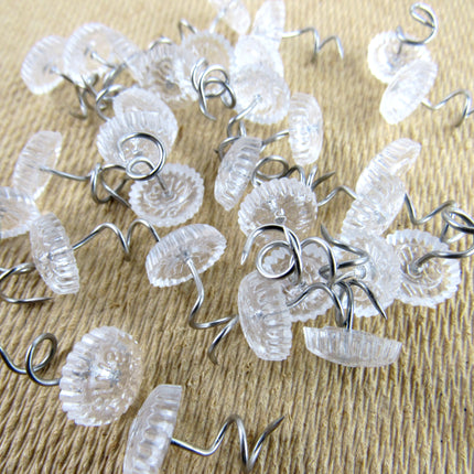 Clear Head Twist Pins by Prym 13mm Long 10mm Head Arm Cap Upholstery Pins - ThreadandTrimmings