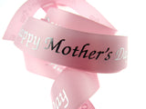 Mothers Day Ribbon - 3 x Meters - Pink Single Sided Satin Ribbon - 25mm Wide