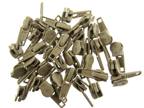 Zip Sliders with Pullers / Beige Sliders - fits continuous zip chain in my shop - ThreadandTrimmings